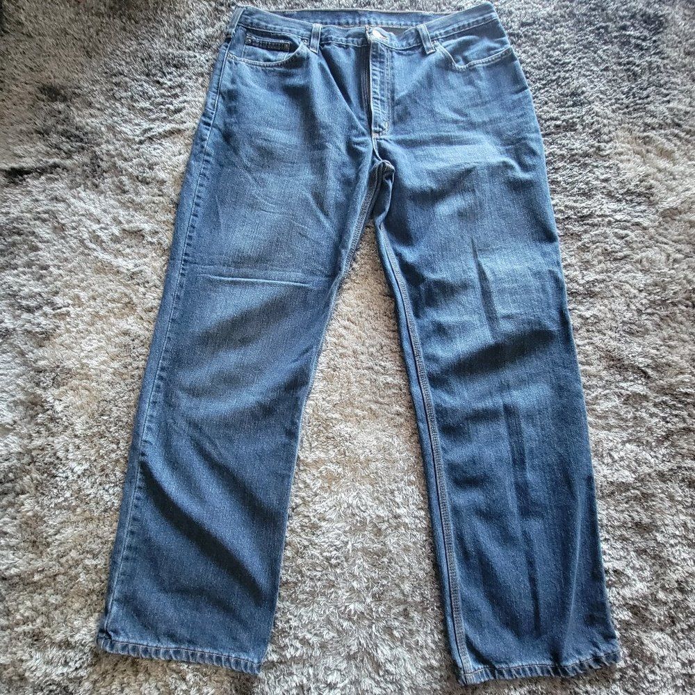 Men's Carhartt Medium Wash Denim Blue Jeans 40 x 32
